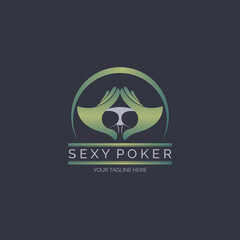 Obraz premium Sexy Poker Casino logo template design for brand or company and other