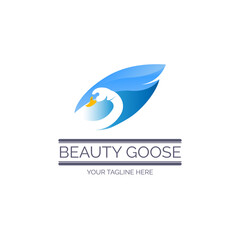 Fototapeta premium Beauty Goose swan logo template design for brand or company and other