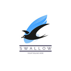 Naklejka premium Swallow Bird flying logo template design for brand or company and other