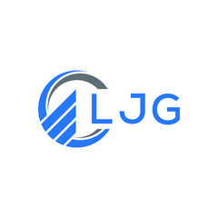 LJG Flat accounting logo design on white  background. LJG creative initials Growth graph letter logo concept. LJG business finance logo design.