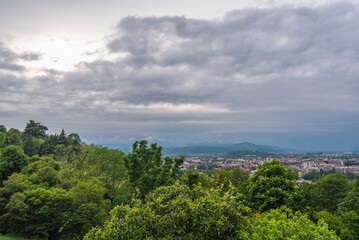 Fototapeta na wymiar Panorama of Vicenza from Mount Berico, Veneto, Italy, Europe, World Heritage Site