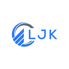 Obraz premium LJK Flat accounting logo design on white background. LJK creative initials Growth graph letter logo concept. LJK business finance logo design.
