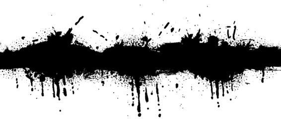 Abstract black paint dripping vector background. Black ink liquid splatter wallpaper with spray paint, graffiti drips texture. Black fluid dripping illustration design for decorative, street art.