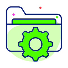folder management Finance Related Vector Line Icon. Editable Stroke Pixel Perfect.