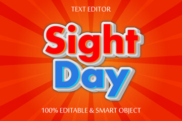 SIGHT DAY editable text effect 3 dimension emboss cartoon style