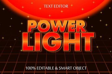 Power light text effect 3 dimension emboss retro style