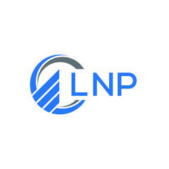 LNP Flat accounting logo design on white  background. LNP creative initials Growth graph letter logo concept. LNP business finance logo design.
