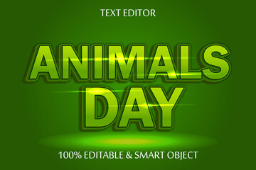 Animal day effect 3 dimension emboss cartoon style