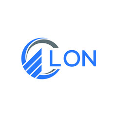 LON Flat accounting logo design on white  background. LON creative initials Growth graph letter logo concept. LON business finance logo design.