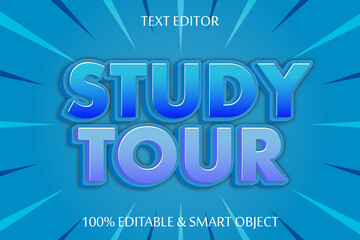 study tour 3 dimension emboss cartoon style