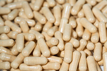 Fototapeta na wymiar Vitamin pill, herb capsule, Nutritional Supplement.