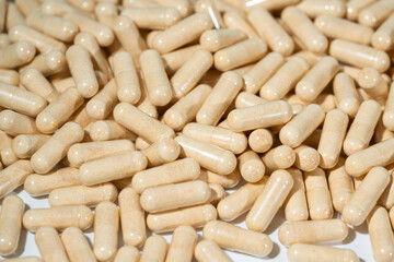 Vitamin pill, herb capsule, Nutritional Supplement.