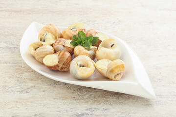 Delicous baked snail with butter - Escargot