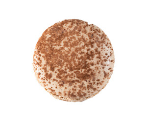  French sweet dessert macarons on white.