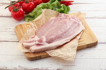 Raw pork steak for grill