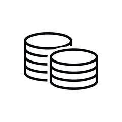 Coin stack icon vector graphic illustration