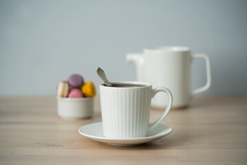 Fototapeta na wymiar Cup of tea with a teapot, Tea time. 