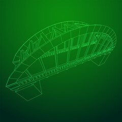 Naklejka premium Bridge connection structure. Wireframe low poly mesh