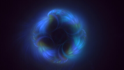 3D rendering abstract multicolor fractal light background