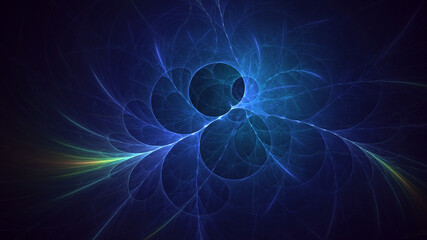3D rendering abstract multicolor fractal light background