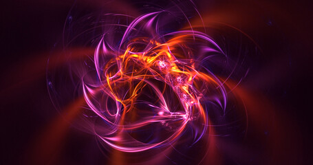 3D rendering abstract multicolor fractal light background
