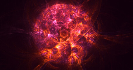 3D rendering abstract multicolor fractal light background
