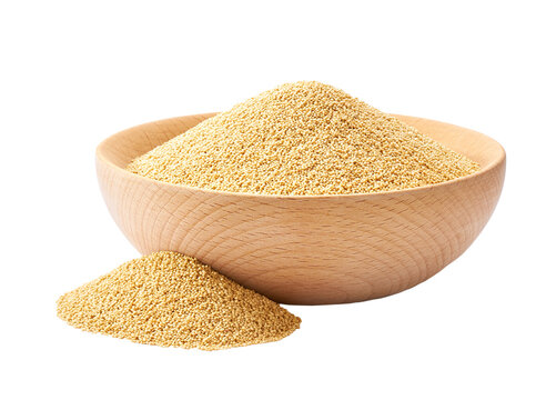 Organic amaranth in a wooden bowl isolated on white background.