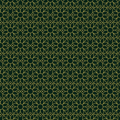 Arabic themed green and gold color pattern