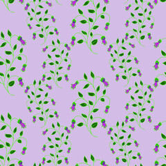 simple drawing pattern of twigs and flowers. vector image of floral spring pattern with flowers.