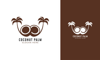 Coconut palm logo vector