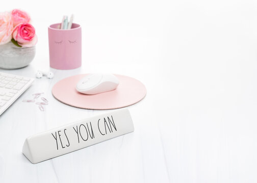 Feminine Styled Workspace