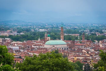 Panorama of Vicenza from Mount Berico, Veneto, Italy, Europe, World Heritage Site