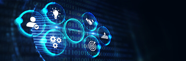Business, Technology, Internet and network concept. Competence Skill Personal development.   3d illustration