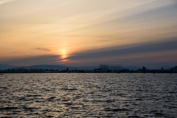 名古屋港の夕日