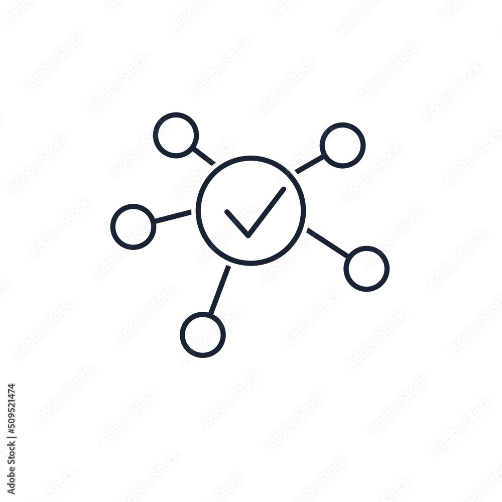 Poster internet communications center. vector linear icon isolated on white background.