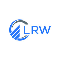 LRW Flat accounting logo design on white  background. LRW creative initials Growth graph letter logo concept. LRW business finance logo design.