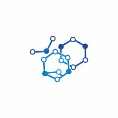 Molecule atom symbol logo template vector icon illustration