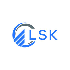LSK Flat accounting logo design on white  background. LSK creative initials Growth graph letter logo concept. LSK business finance logo design.