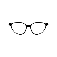 Black frame of eye glasses design vector