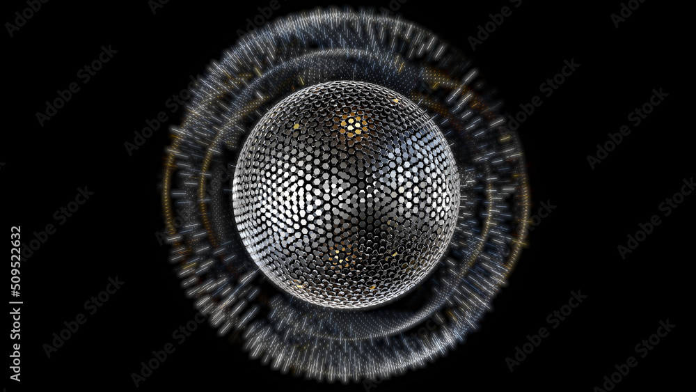 Poster 3d rendering energy geometric design. abstract technology, science, engineering artificial intellige