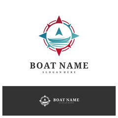 Fototapeta na wymiar Boat logo design vector template, Boat logo concepts illustration.