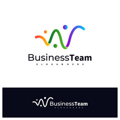 People W logo design vector template, Initial W logo concepts illustration.