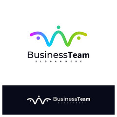 People W logo design vector template, Initial W logo concepts illustration.