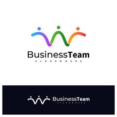 People W logo design vector template, Initial W logo concepts illustration.