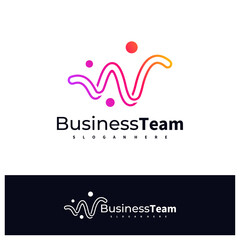 People W logo design vector template, Initial W logo concepts illustration.