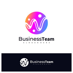 People W logo design vector template, Initial W logo concepts illustration.