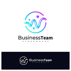 People W logo design vector template, Initial W logo concepts illustration.