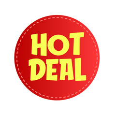 hot deal promo sticker vector illustration