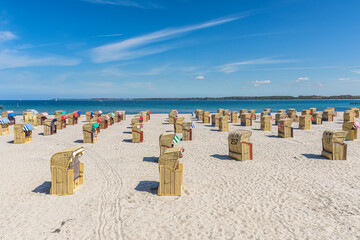 Beach in Travemunde, Baltic Sea, Germany - obrazy, fototapety, plakaty