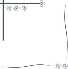 Obraz premium Frame Black and white with flower